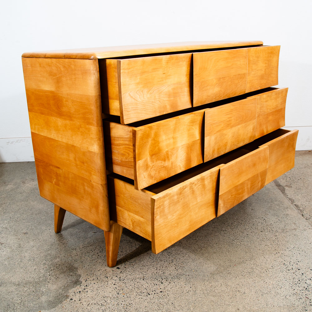 Mid Century Modern Dresser 3 Drawer Heywood Wakefield Solid Maple Blonde Mcm NM - Image 6