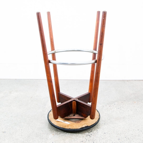 Mid Century Modern Bar Stool Albert Parvin Black Solid Walnut Danish Mcm Swivel - Image 5