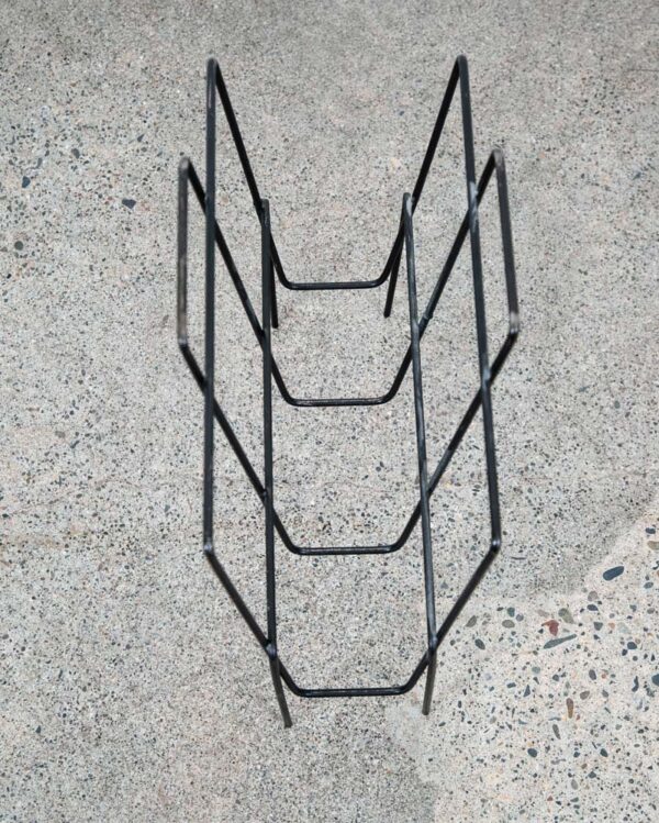 Mid Century Modern Magazine Rack Modernist Iron Mccobb Black Metal Mcm Vintage - Image 2