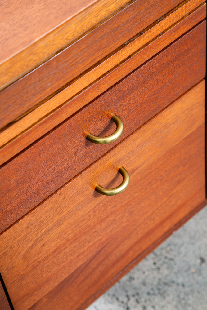 Mid Century Modern Executive Desk Drawers Solid Mahogany Soborg Doors File Mcm - Image 12