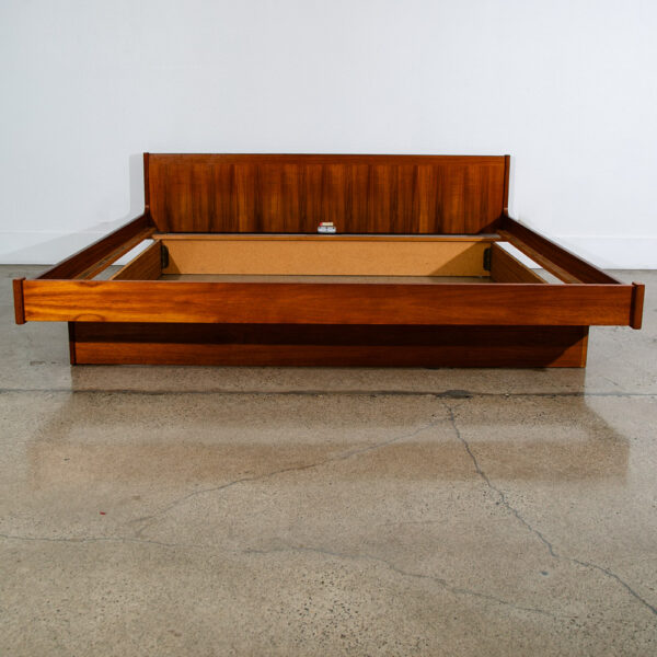 Mid Century Danish Modern Headboard Bed Frame Teak Floating King Size Dyrlund