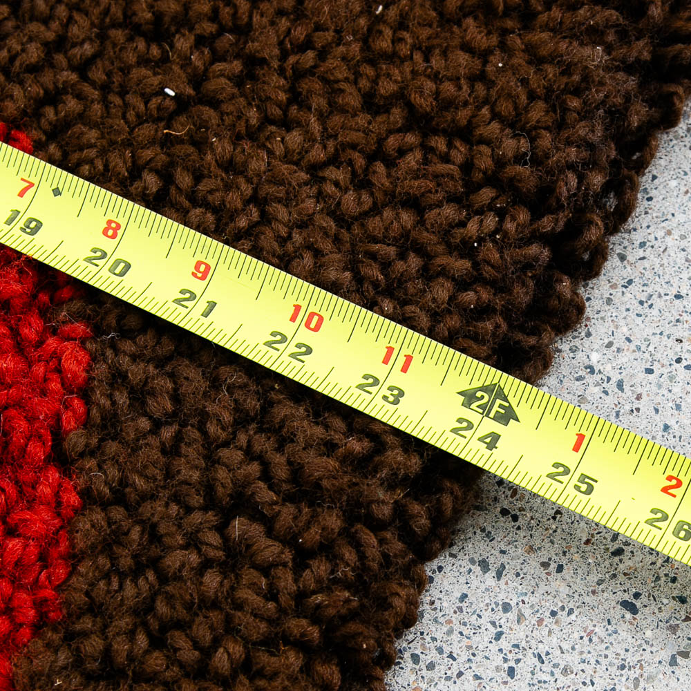 Mid Century Modern Rya Rug Abstract Brown, Oranges, Red, and Yellows Area 24x36 Wool - Image 7