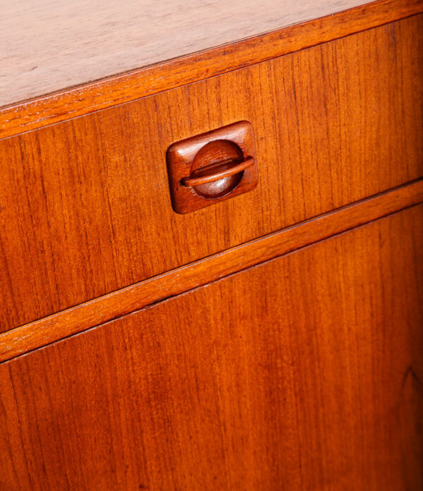 Mid Century Danish Modern Cabinet Teak Drop Leaf Desk Shelf Vintage Mcm Storage - Image 12