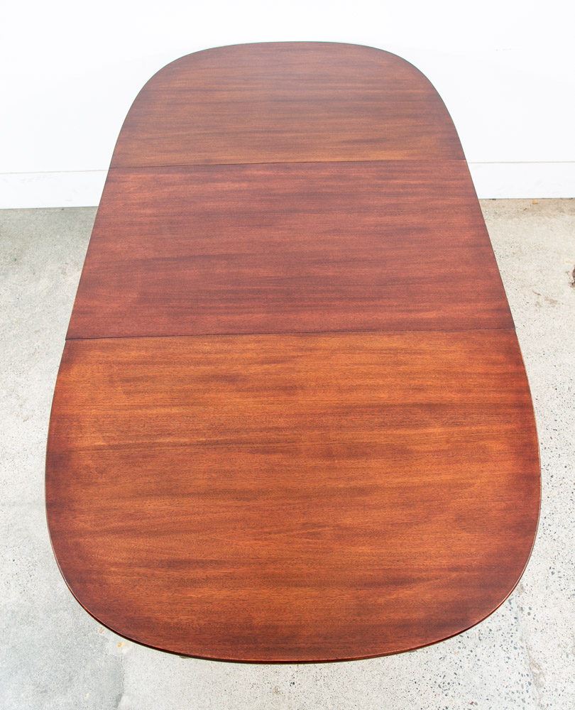 Mid Century Danish Modern Dining Table Oval Mahogany 2 leafs Ole Wanscher 108 in - Image 5
