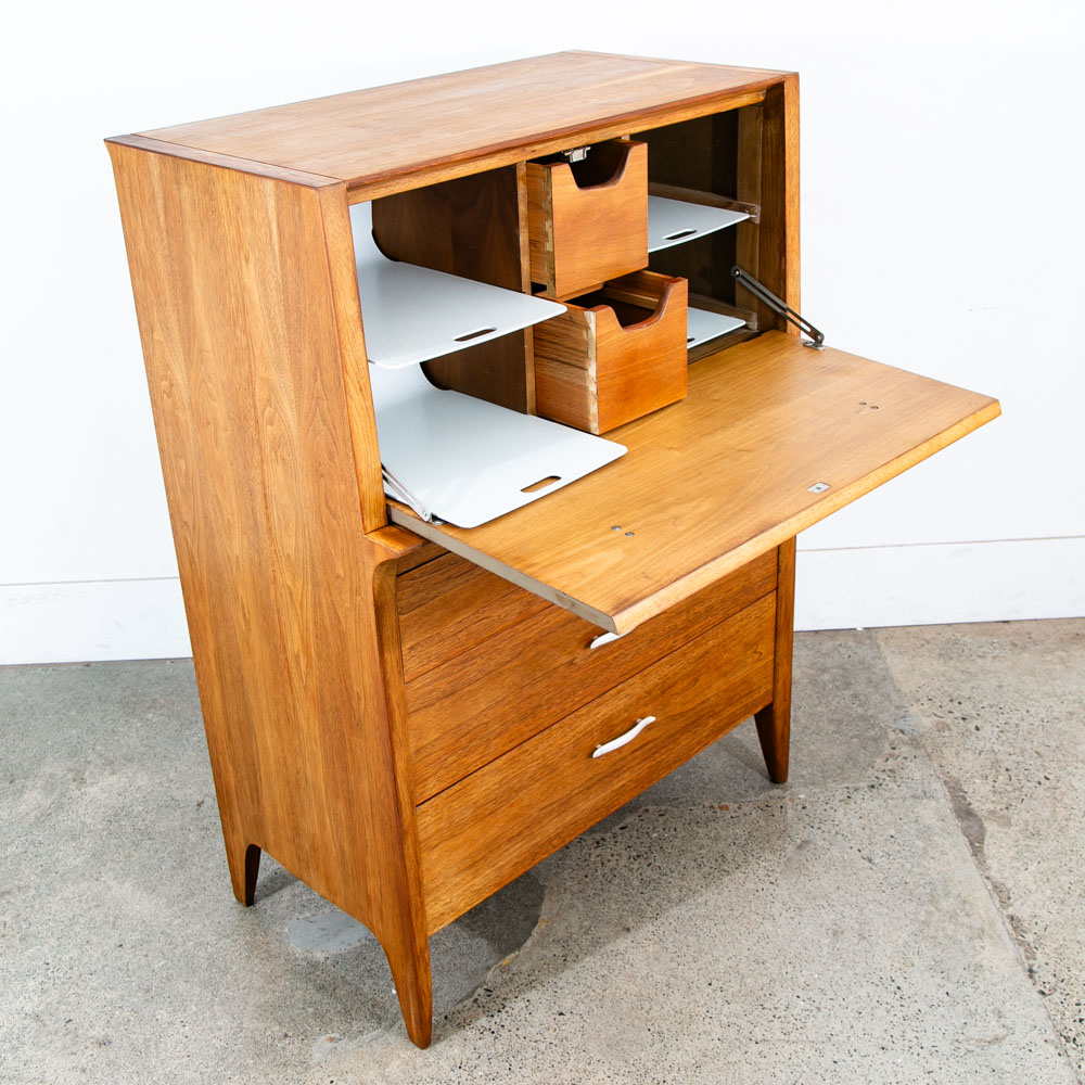 Mid Century Modern Dresser Secretary Highboy Profile Drexel John Van Koert Mcm - Image 5