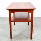 Mid Century Danish Modern Sculptural Teak Accent Side Table End Shelf Denmark NM - Image 3
