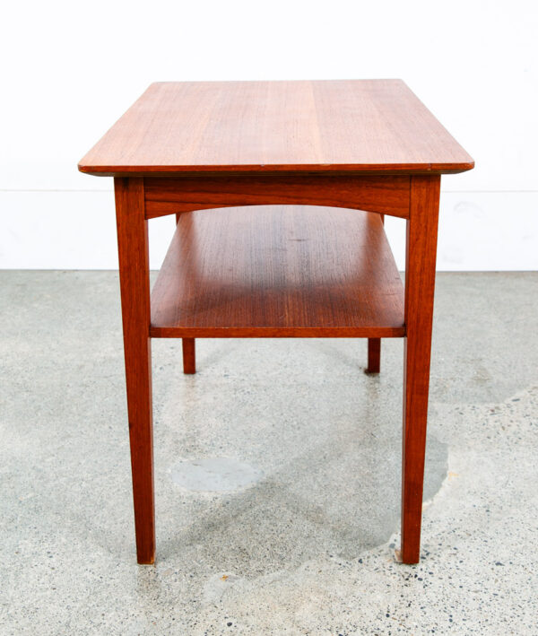 Mid Century Danish Modern Sculptural Teak Accent Side Table End Shelf Denmark NM - Image 3