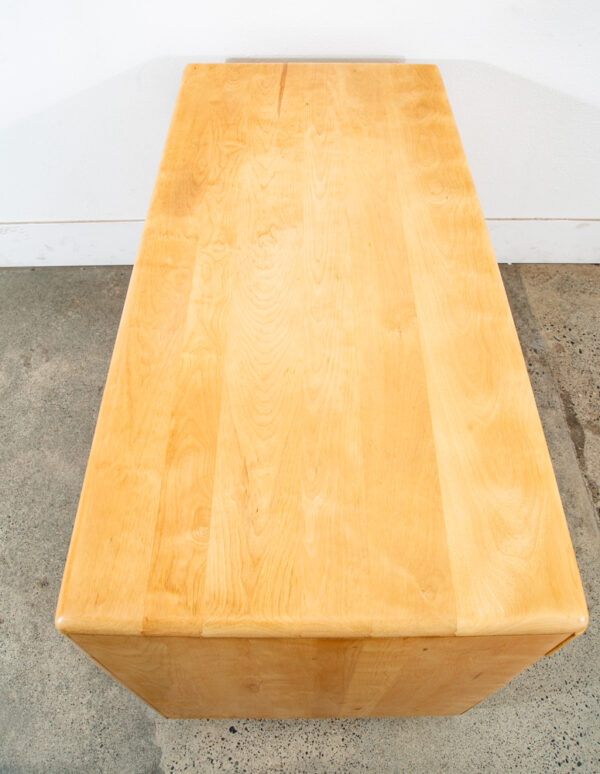 Mid Century Modern Desk Blonde Solid Maple Wood Heywood Wakefield Drawers Office - Image 6