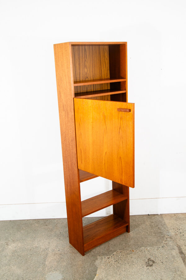 Mid Century Danish Modern Cabinet Wall Unit Hutch Compact Teak Shelving Down Mcm - Image 5