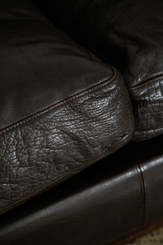 Mid Century Danish Modern Sofa Sectional Black Leather Couch Thams Cubist Post - Image 12