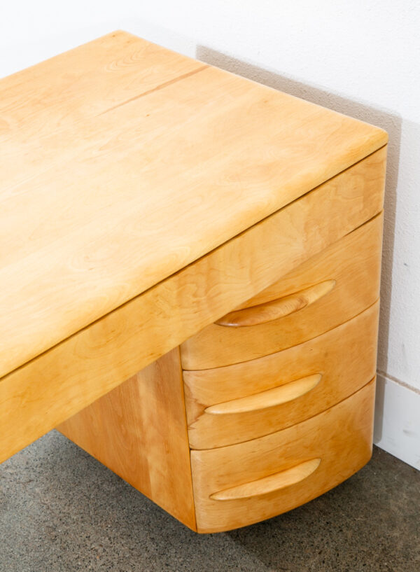 Mid Century Modern Desk Blonde Solid Maple Wood Heywood Wakefield Drawers Office - Image 10