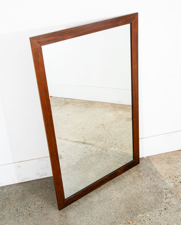 Mid Century Modern Mirror Wall Hanging Bathroom Rosewood Rectangular 46" x 30"