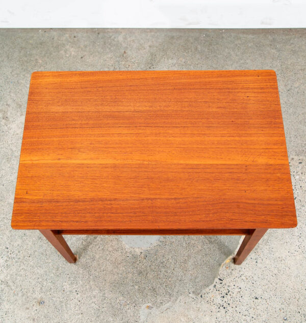 Mid Century Danish Modern Sculptural Teak Accent Side Table End Shelf Denmark NM - Image 4