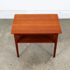 Mid Century Danish Modern Sculptural Teak Accent Side Table End Shelf Denmark NM - Image 7