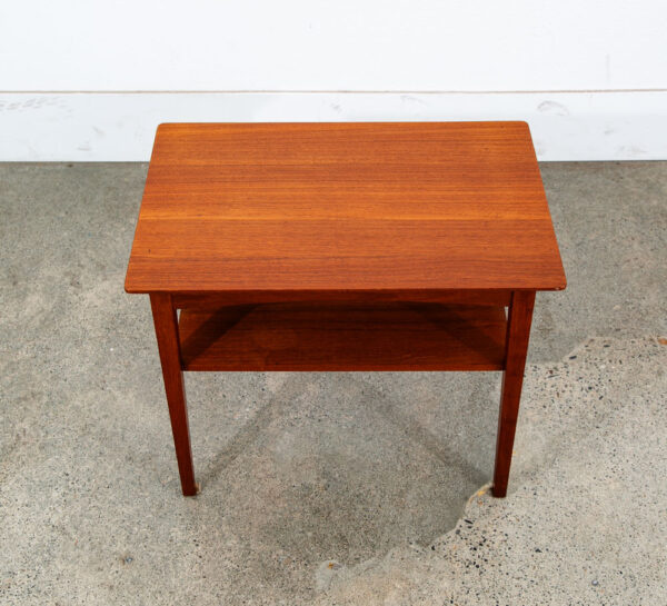Mid Century Danish Modern Sculptural Teak Accent Side Table End Shelf Denmark NM - Image 7
