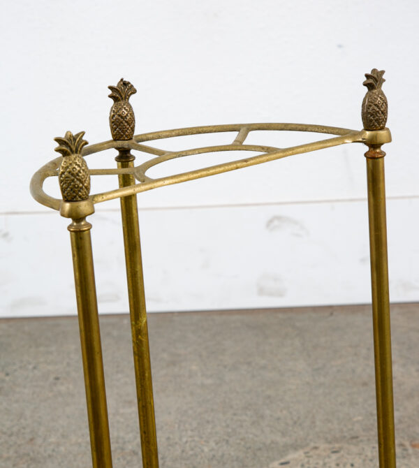 Mid Century Modern Umbrella Holder Cast Brass Pineapple Slotted Welcome Stand NM - Image 8