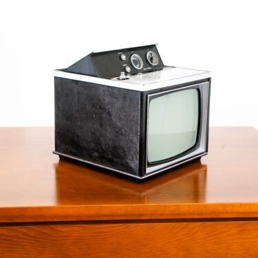 Mid Century Modern Television RCA Victor TV Powers On Black Vintage
