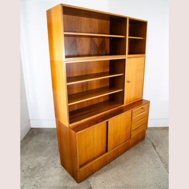 Mid Century Modern Room Divider Wall Unit Walnut Freestanding Modular Cabinet NM
