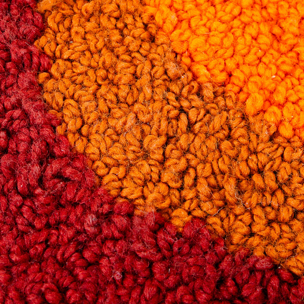 Mid Century Modern Rya Rug Abstract Brown, Oranges, Red, and Yellows Area 24x36 Wool - Image 4