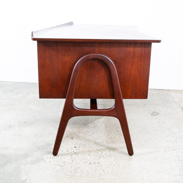 Mid Century Danish Modern Desk Svend Madsen Executive SH 180 Teak Bookshelf Mcm - Image 3