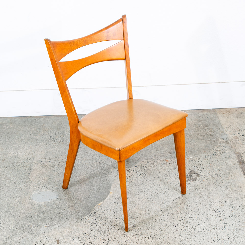 Mid Century Modern Dining Chair Heywood Wakefield Tan Brown Vintage Ladder Wood