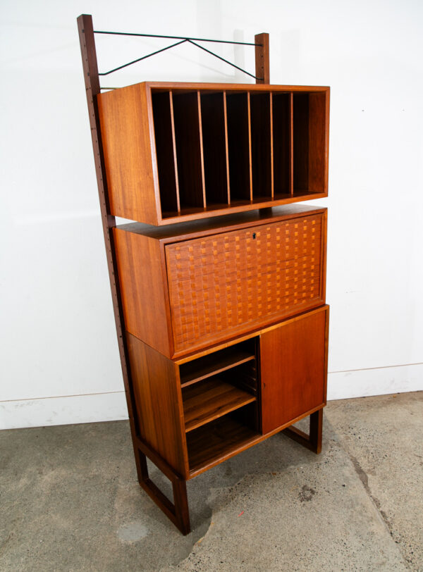 Mid Century Modern Wall Unit Teak Freestanding Cabinet Poul Cadovious Desk Mcm - Image 6