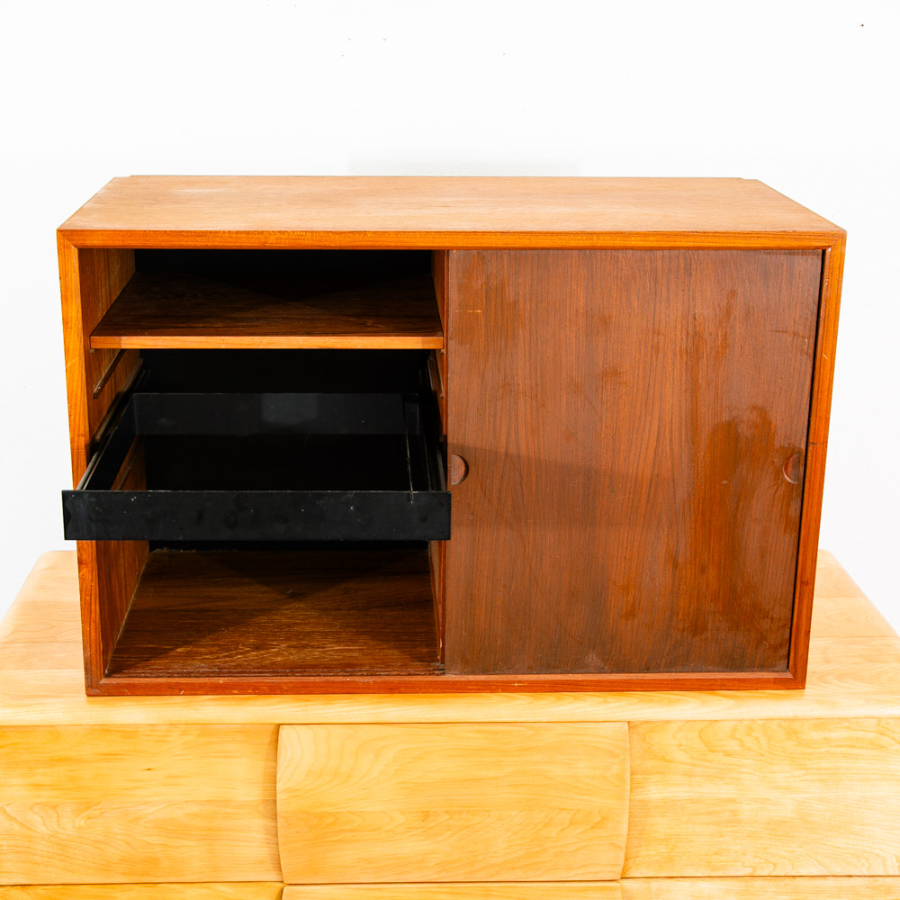 Mid Century Danish Modern Wall Unit File Cabinet 2 Doors Teak Cadovious Royal - Image 3