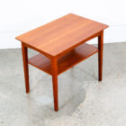 Mid Century Danish Modern Sculptural Teak Accent Side Table End Shelf Denmark NM - Image 8