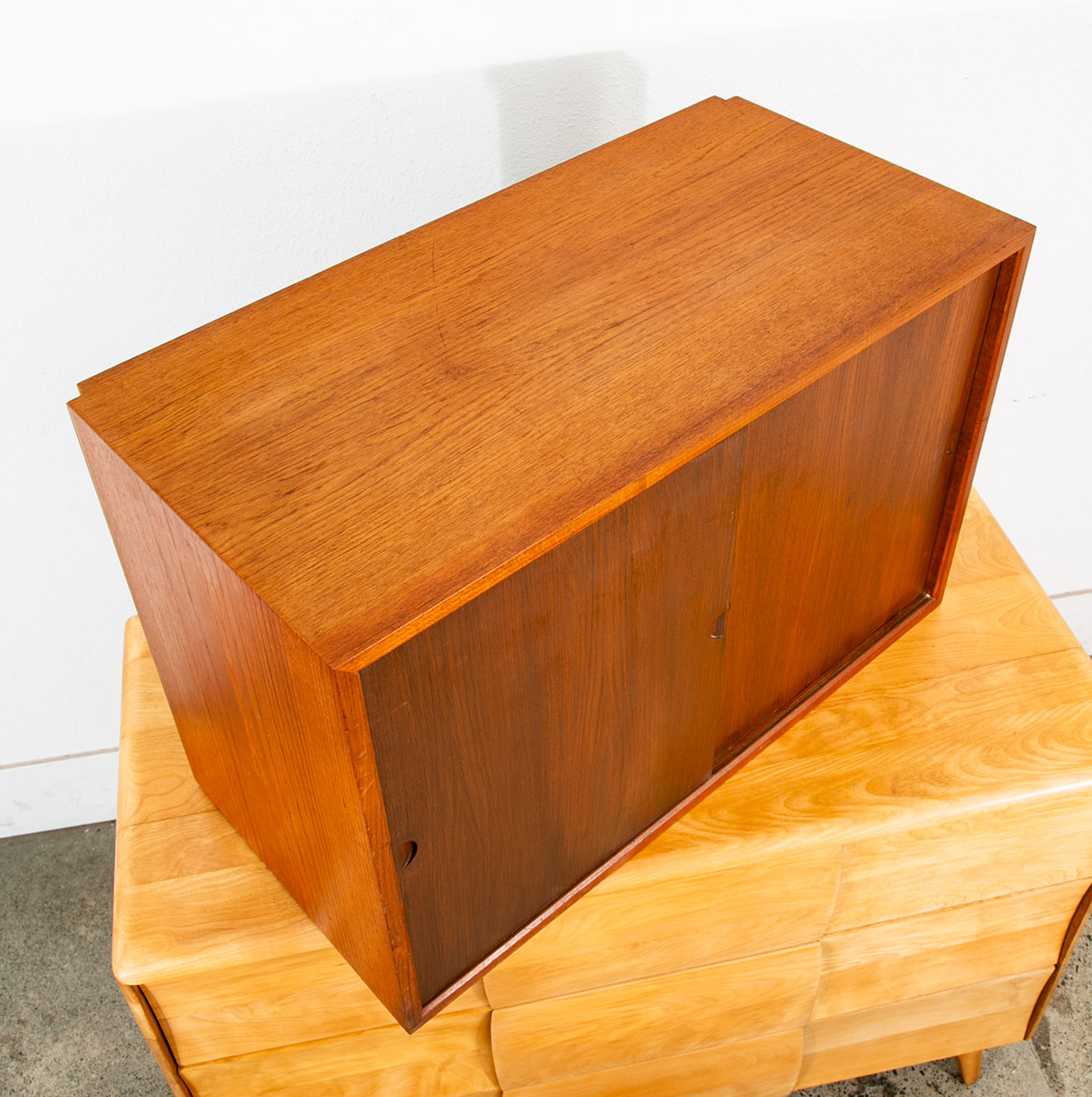 Mid Century Danish Modern Wall Unit File Cabinet 2 Doors Teak Cadovious Royal - Image 8