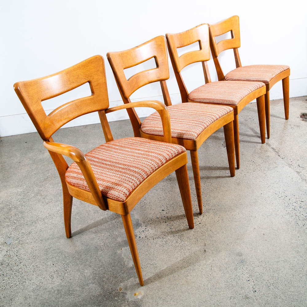 Mid Century Modern Dining Chairs Set 6 Heywood Wakefield Dog Bone Armchair Mcm - Image 3