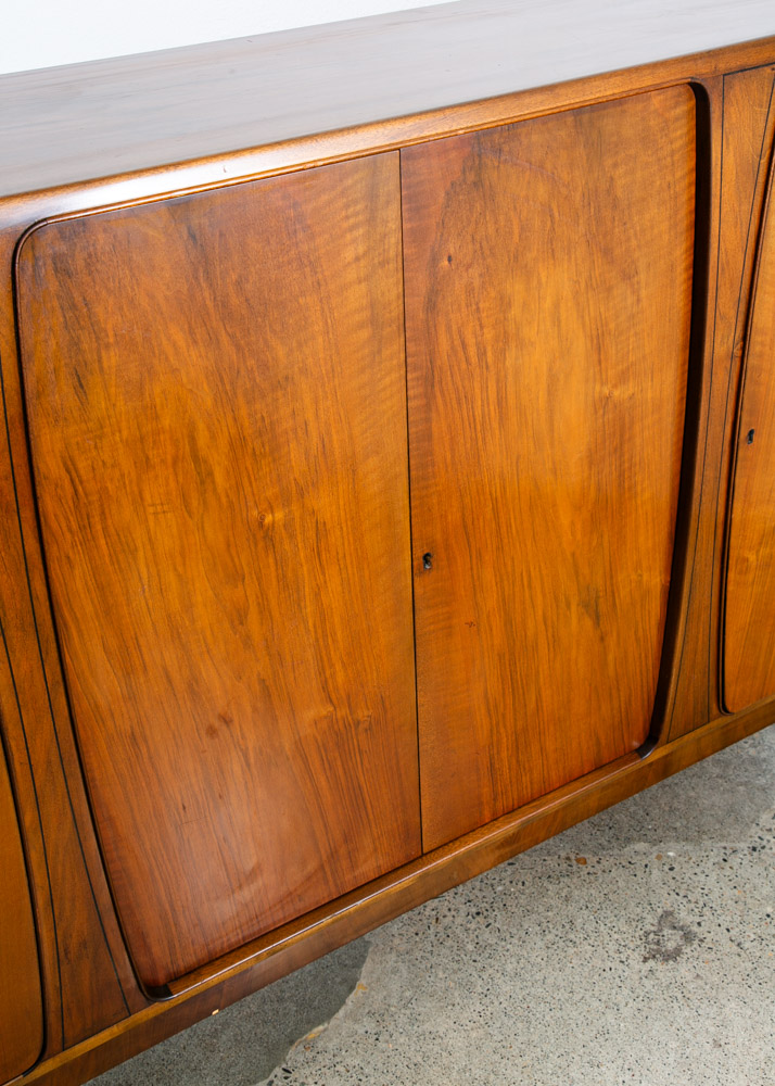 Mid Century Danish Modern Credenza Walnut Sideboard Locking Drawers Cabinet Key - Image 7