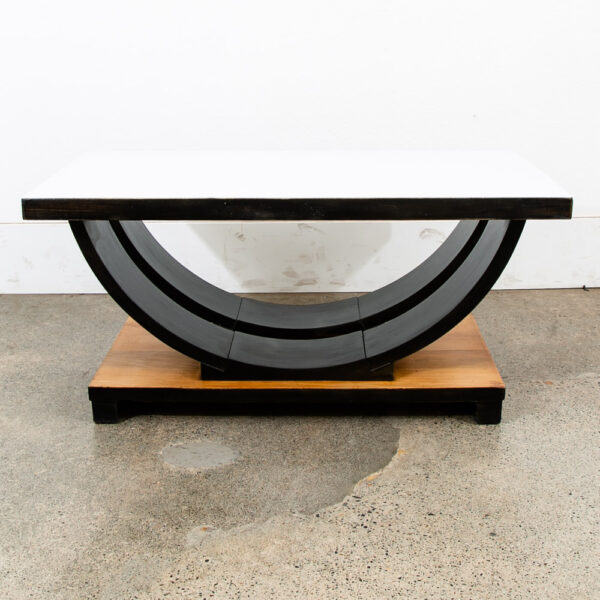 Mid Century Modern Side Tables End Nightstands Art Deco White Black Low Console - Image 9
