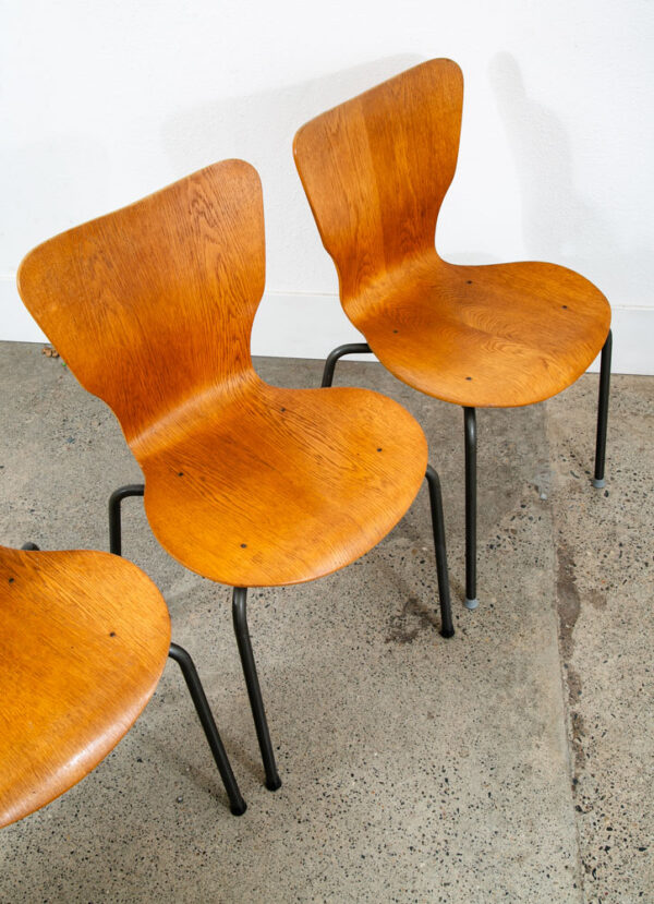 Mid Century Danish Modern Dining Chair Set 4 Oak Bentwood 1977 MH Stahlmobler - Image 10