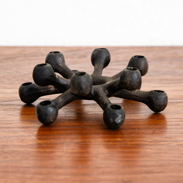 Mid Century Danish Modern Dansk Cast Iron Spider Taper Candleholder Black IHQ - Image 2