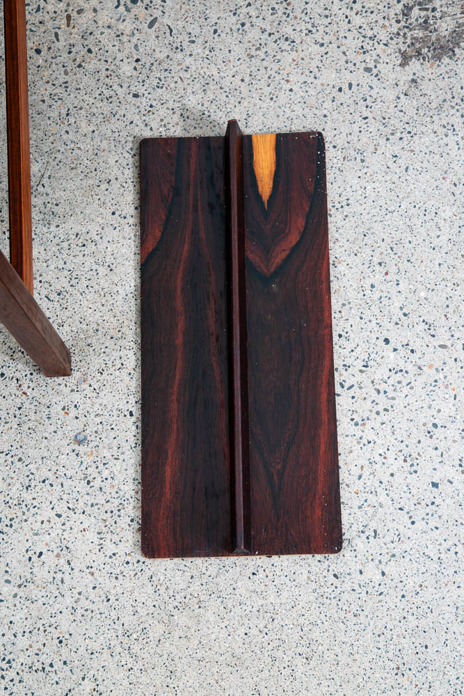 Mid Century Modern Magazine Rack Rosewood Salin Vintage Danish Leather Sling - Image 5