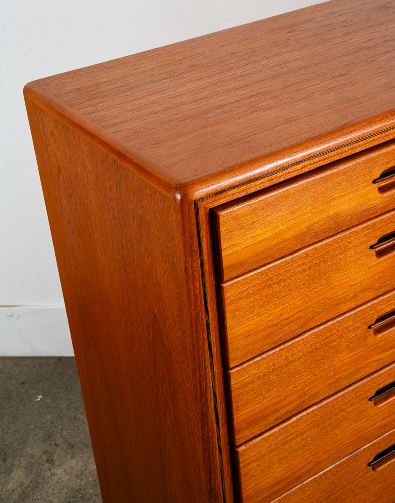 Mid Century Danish Modern Gentlemans Chest Dresser 7 Drawer Teak Shelf Denmark - Image 12