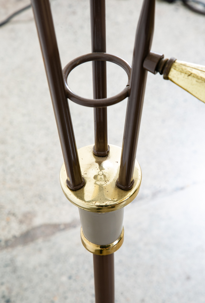 Mid Century Modern Floor Lamp Metal Brass Adjustable 3 Light Gerald Thurston Mcm - Image 3