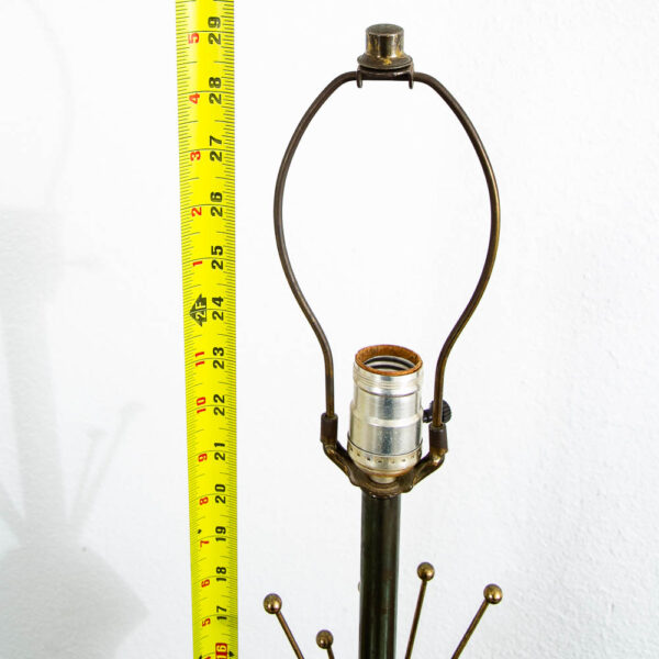 Mid Century Modern Table Lamp Atomic Swirled Black Gold Ceramic Brass Vintage - Image 10
