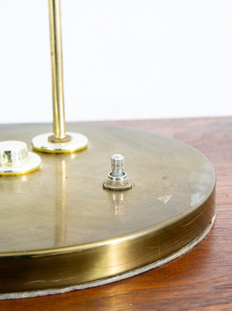 Mid Century Modern Table Lamp Brass Light Gold Harvey Guzzini Italian Round Mcm - Image 8