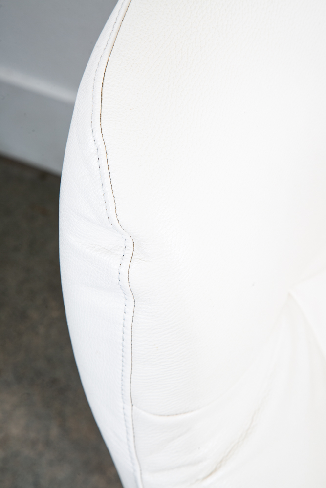 Mid Century Danish Modern Lounge Chair Ekornes Stressless White Ottoman Recliner - Image 6