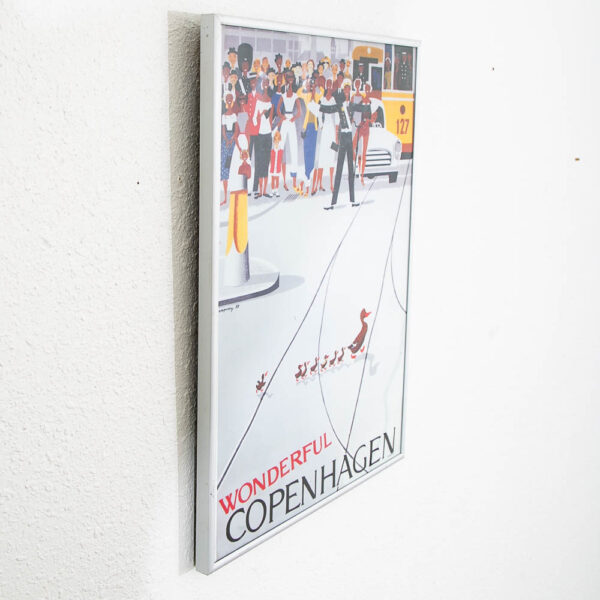 Mid Century Modern Art Wonderful Copenhagen City Framed Signed 59/260 Vintage Print - Image 5