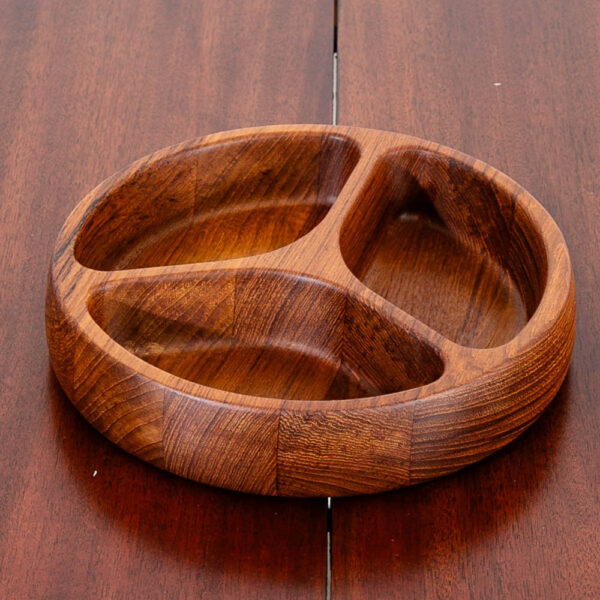 Mid Century Danish Modern Bowl Dansk Segmented Serving Tray Teak Wood Denmark MCM - Image 9