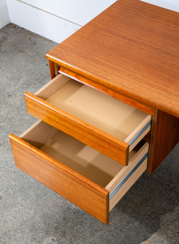 Mid Century Danish Modern Desk 2 Drawer Teak Compact Vintage Wood Denmark Mcm - Image 10