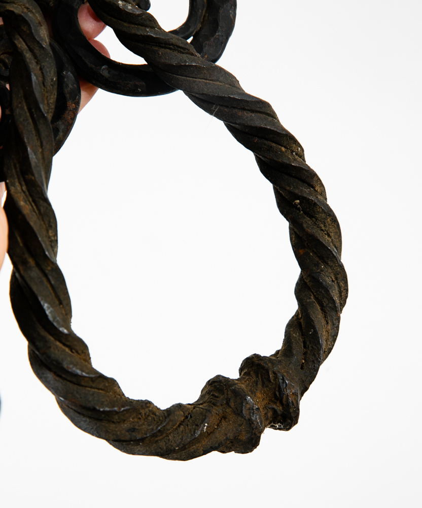 Mid Century Modern Gothic Door Knocker Heavy Cast Iron Mcm Texture Black Antique - Image 6