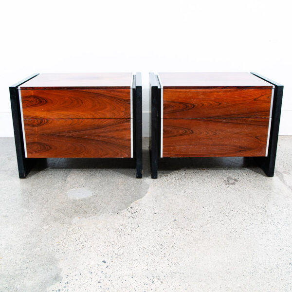 Mid Century Modern Nightstands End Side Tables Rosewood Glenn of California NM