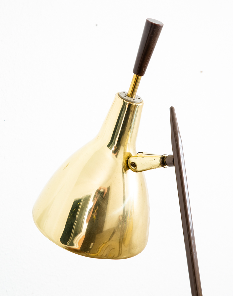Mid Century Modern Floor Lamp Metal Brass Adjustable 3 Light Gerald Thurston Mcm - Image 11