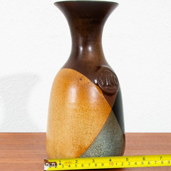 Mid Century Modern Studio Designed Hand Thrown Multi-Glazed Ceramic Wine Vase M - Image 11