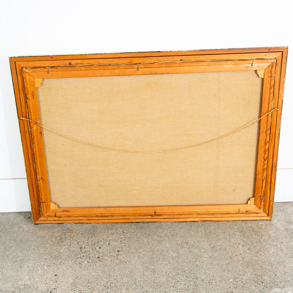 Mid Century Modern Painting Art Abstract Expressionism Blue Black White Signed - Image 5