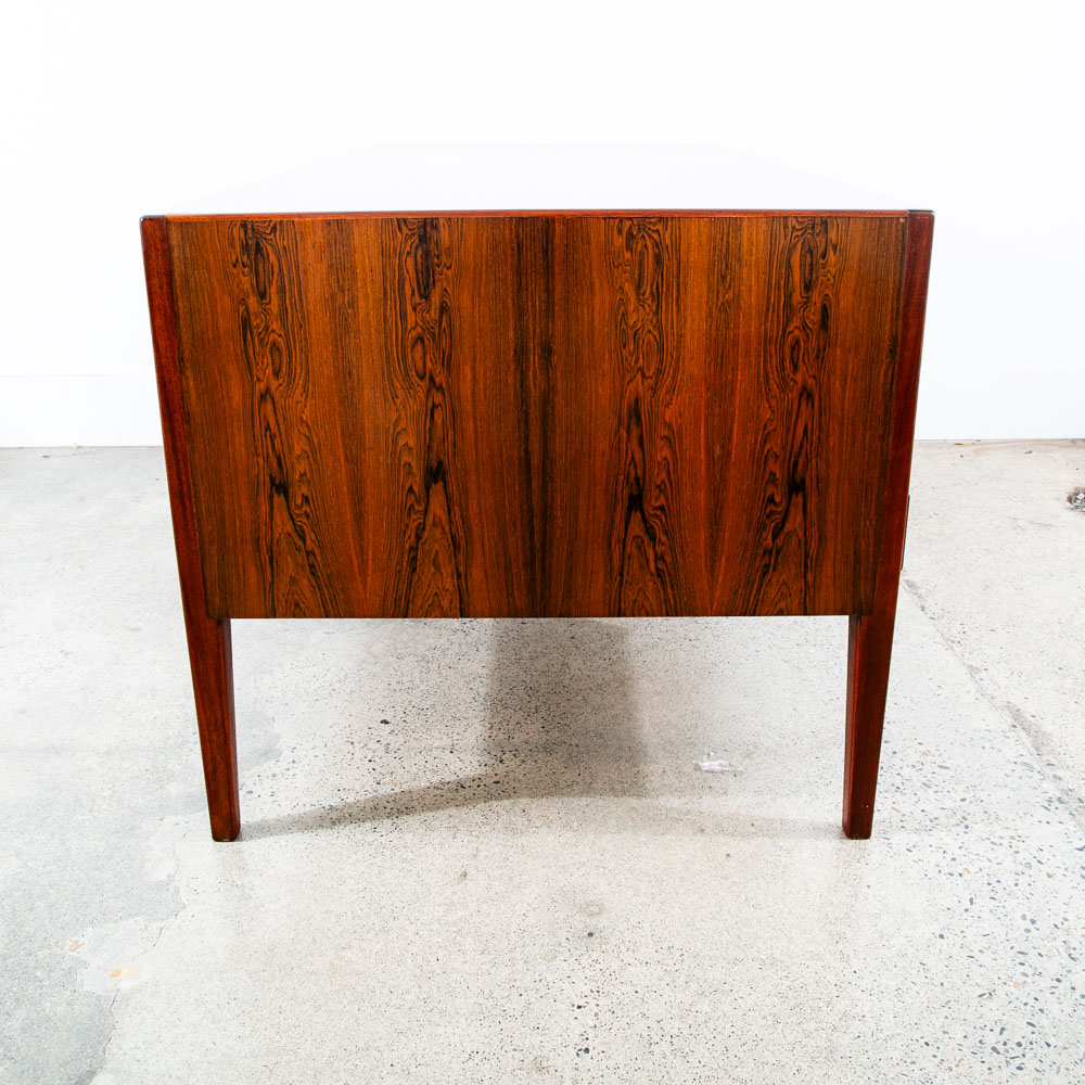 Mid Century Danish Modern Desk Executive Rosewood Ole Wanscher Locking 8 Drawer - Image 3