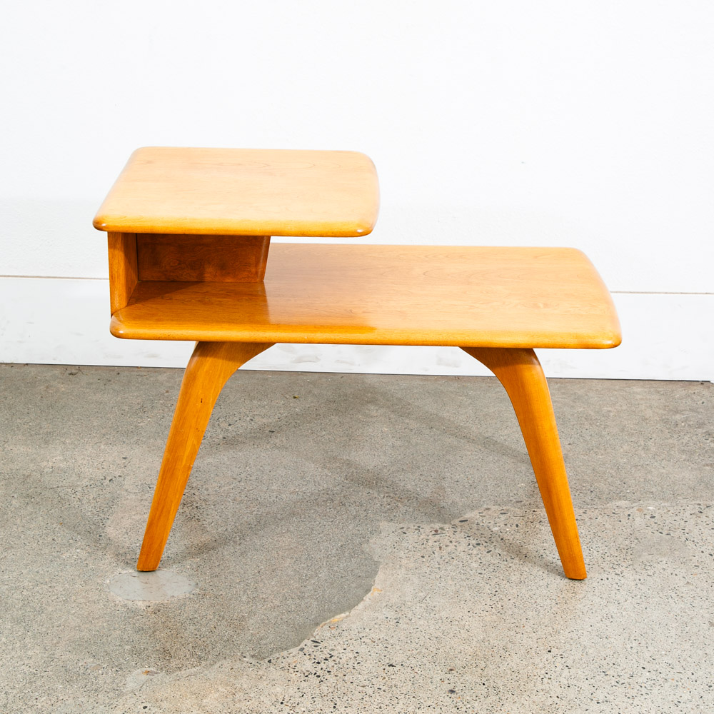 Mid Century modern Nightstands End Side Tables Heywood Wakefield Step Up Blonde - Image 11